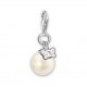 Thomas Sabo charm de perla con mariposa en plata.