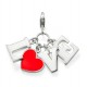 Thomas Sabo "Love" colgante para collar en plata y esmalte rojo.