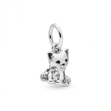 Pandora "Gato" charm colgante en plata