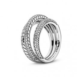 Pandora anillo Triple diseño Cadena de Serpiente