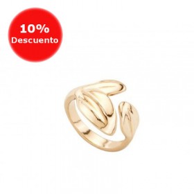 Uno de 50 "Hojas" anillo abierto chapado en oro