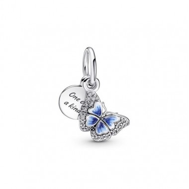 Pandora charm colgante Doble Mariposa Azul y Cita